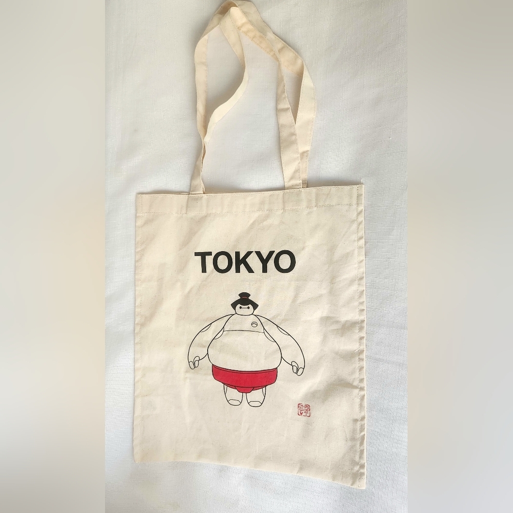 Disney Store Tokyo Baymax Tote Bag Japan Big Hero 6 Cotton Cloth Exclusive Rare